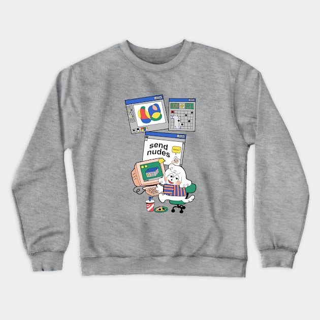 Windows 95 Doggy Crewneck Sweatshirt by serenaci